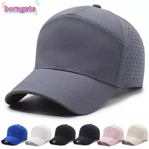 Mũ bóng chày lưới BORAGETE, Mũ khô nhanh màu trơn thoáng khí, Mũ bố có thể điều chỉnh thời trang Unisex