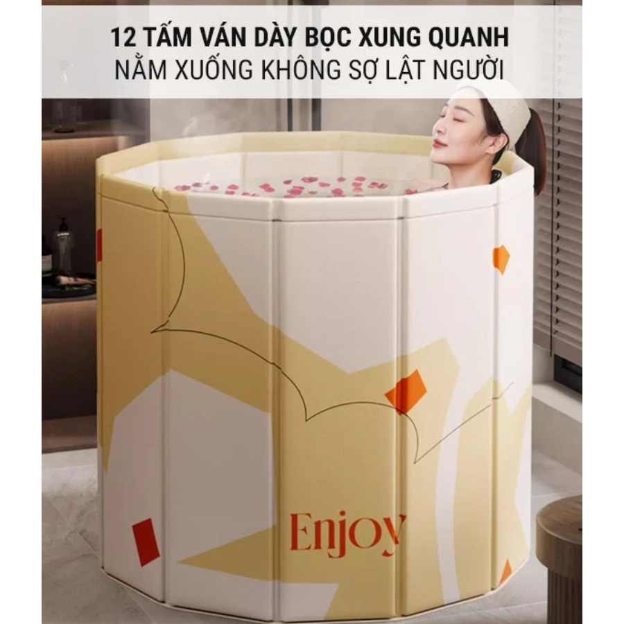 Bồn Tắm Gấp Gọn Cho Người Lớn Loại Dày, Bể Bơi Gấp Gọn Cho Bé, Bồn Ngâm Người Dung Tích 150L