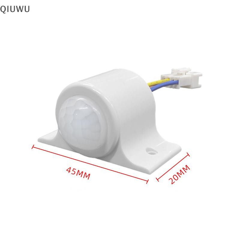 Công tắc cảm biến QIUWU PIR Máy dò chuyển động Công tắc đèn cảm ứng hồng ngoại hồng ngoại 220V 110V cho đèn LED Đèn chiếu sáng huỳnh quang.