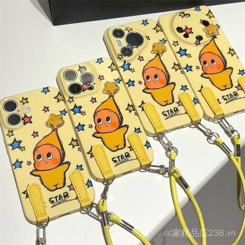 Dây buộc ngôi sao xoay Thích hợp cho vỏ điện thoại iPhone17 / 16 15 / 14 / 13 / 12 / 11