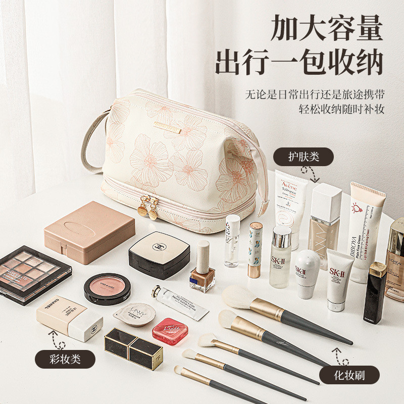 Mới Phong Cách Trung Quốc Túi Trang Điểm PU Nữ In Hình Túi Trang Điểm Di Động Túi Vệ Sinh Dung Tích Lớn Túi Bảo Quản Du Lịch Chống Thấm Nước Hàng Túi