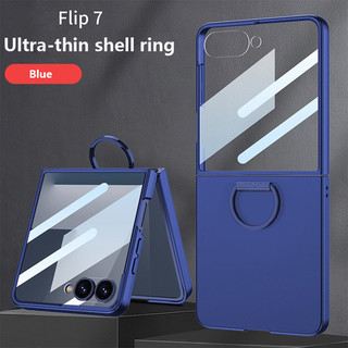 360 Kính Bảo Vệ Màn Hình Slim Matte PC Dành Cho Samsung Galaxy Z Flip 7 Nhẫn Giá Đỡ Dành Cho Samsung ZFlip7 Z Flip7