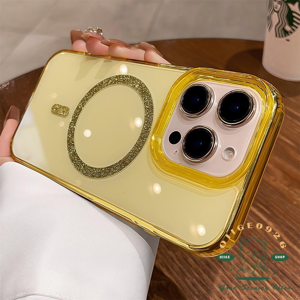 Ốp điện thoại từ tính pha lê đá lấp lánh iphone16 Pro Max 15 14 13 12 11 vỏ cho vỏ iPhone Vỏ mềm silicon TPU chống sốc