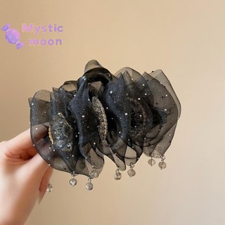 [Huyền bí] Búp bê lưới ngọt ngào Vuốt tóc cho nữ Tính khí Shining Zircon Đuôi ngựa Kẹp mũ công chúa Phụ kiện tóc Quà tặng [Mới]