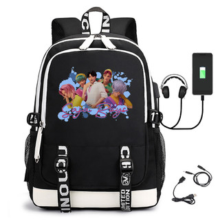 GC2 SAjA Ba Lô Bé Trai Cho Học Sinh In Dung Tích Lớn Đa Năng K-Pop Demon Hunters School Bag CG2