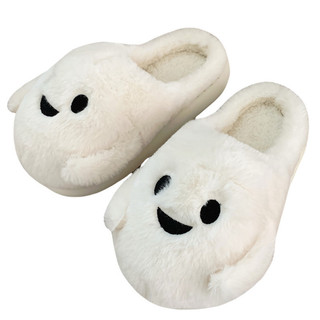 XIXITIAO Dép bông mùa đông dễ thương cho nam nữ, cặp đôi Halloween ấm áp, lông mềm mại