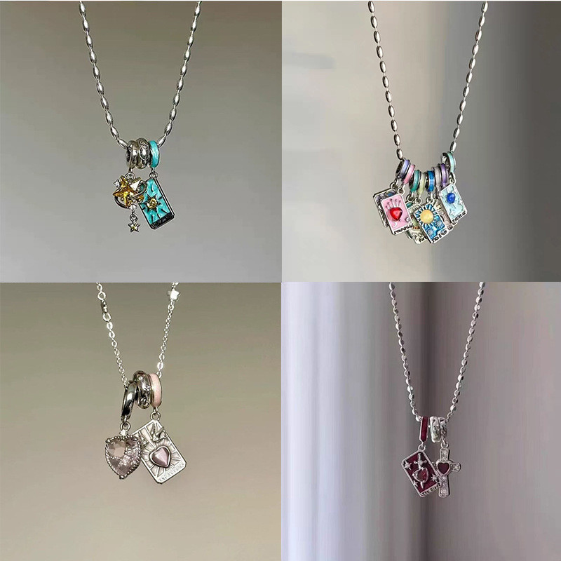 Retro Mặt Dây Chuyền & Vòng Tay Bộ Đôi - Biểu Tượng Mặt Trăng, Mặt Trời, Ngôi Sao - Trang Sức Thiết Kế Đặc biệt
