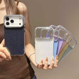 Logo Ống Điện Thoại Cho iPhone 17 16 15 14 13 12 11 Pro Max Plus Trong Suốt Siêu Bling Nhấp Nháy Silicon Trong Suốt Chống Sốc