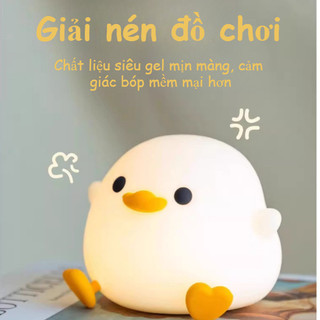 Đèn Ngủ Để Bàn Hình Vịt Silicon, Cảm Ứng Chạm Thông Minh, Quà Tặng Hoàn Hảo Cho Trẻ Em