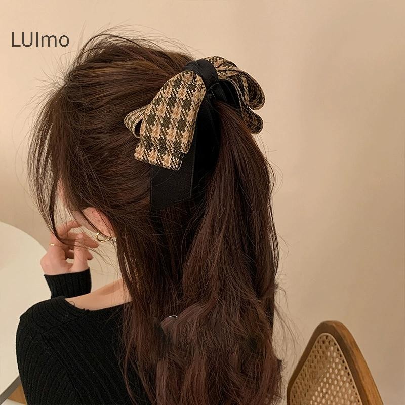LUImo Kẹp Tóc Nơ Mũ Chuối Vải Hàn Quốc, Đơn Giản Thời Trang