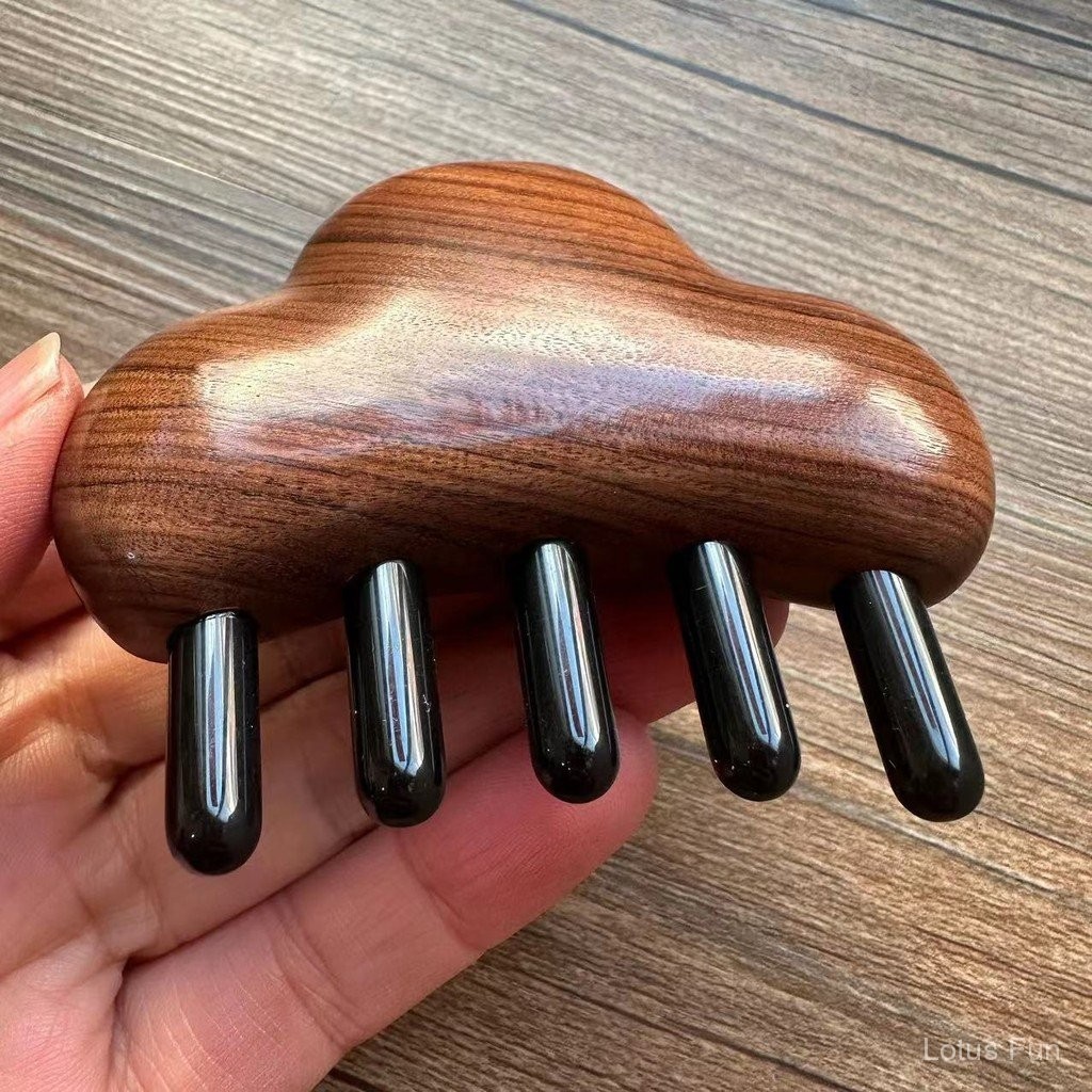 Gỗ Đàn Hương Tự Nhiên Mây Massage Lược Sừng Lược Chèn Đầu Răng Kinh Tuyến Nữ Quà Tặng Quà Lưu Niệm