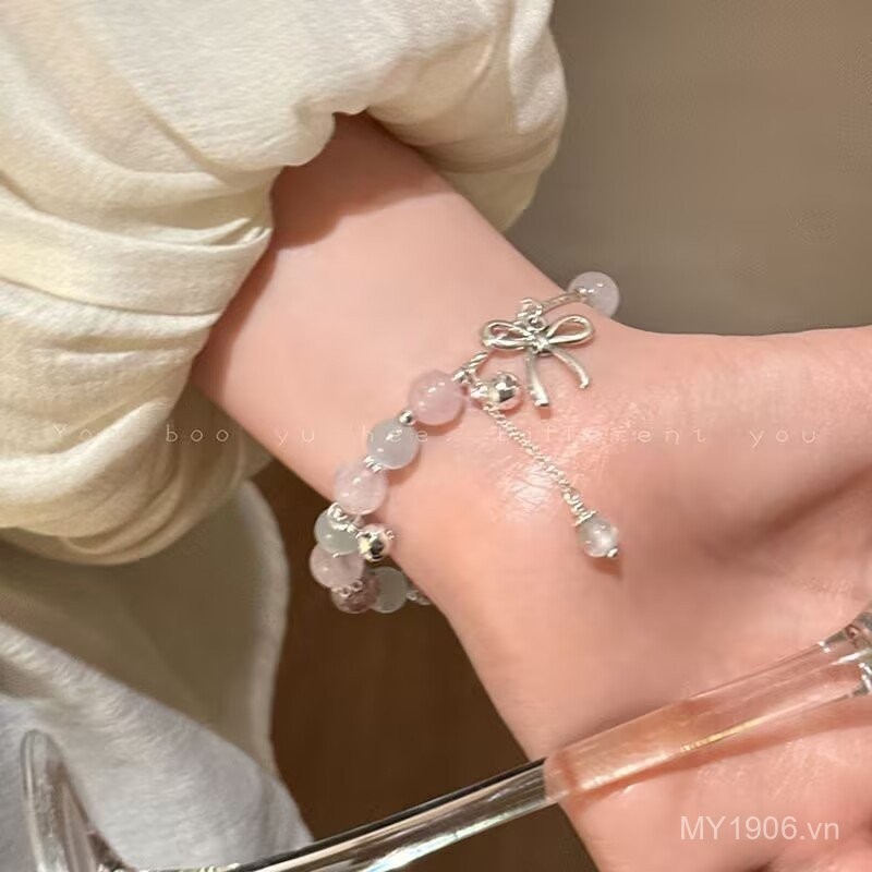 Vòng Tay Nữ Opal Nơ Trái Tim Đính Hạt Cao Cấp, Phong Cách Thời Trang Mới Nhất