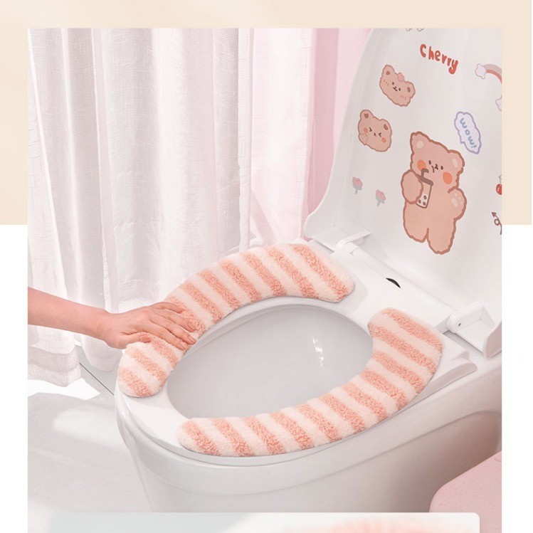 W Mùa Đông Bồn Cầu Đệm Hộ Gia Đình Dính Vệ Sinh Thảm Đa Năng Chống Thấm Nước Vệ Sinh Đệm Miếng Dán Đệm Ấm Bao Lông Cừu Lót