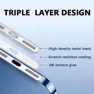 Dành Cho Apple iPhone 17e 17 Air Pro Max Kim Loại Chống Bụi Lưới Dán Cho iPhone 17ProMax 17Pro 17e 17Air Loa Lưới Lỗ Âm Thanh Cổng Sạc Phim Bảo Vệ Điện Thoại Bụi