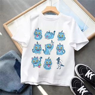 Hợp Thời Trang Kpop Demon Hunters Trẻ Em Áo Thun Phim Lấy Cảm Hứng Từ Hoạt Hình Đồ Họa Mùa Hè Tay Ngắn Cổ Tròn Bé Trai Bé Gái