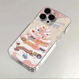 Cây Giáng Sinh Puppy Đơn Giản Dễ Thương Niche Mới Trong Suốt Bảo Vệ Thích Hợp Cho iPhone 17promax 16pro 16 15pro 12 13promax 14pro 11 xr 17pro 15 Ốp Điện Thoại Chống Sốc Chống Trầy Xước