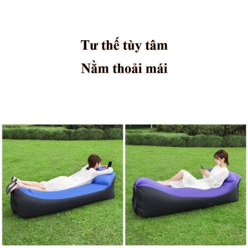 Inflatable ngoài trời lười biếng Sofa mềm mại thoải mái rất nhẹ có thể gập lại thiết kế gối đầu