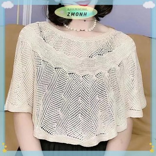 ZMONH Nữ Dệt Kim Rỗng Khăn Choàng Khăn Choàng Mùa Hè Thu Đông Nữ Thanh Lịch Chống Nắng Áo Choàng Smock