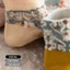 Set 5 đôi tất hoa cổ ngắn nữ hoạ tiết hoa cỏ dễ thương, chất liệu cotton dày dặn thoáng khí, giữ ấm siêu tốt mùa đông.