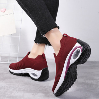 Giày thể thao nữ Slip On Giày đan thoáng khí có dệt kim trên cho nữ Bé gái Đi lại hàng ngày
