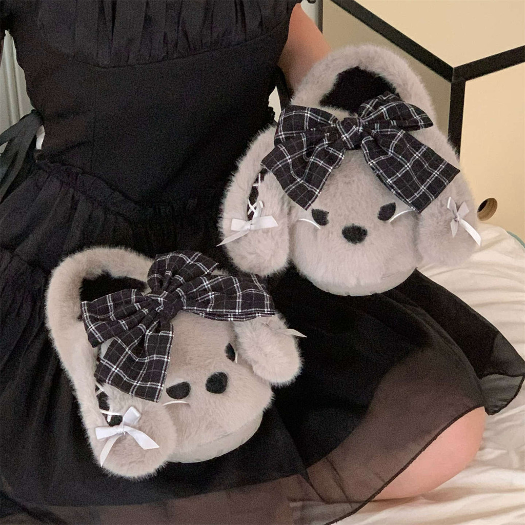 XIXITIAO Dép Cotton Nữ Thỏ Dễ Thương Mùa Đông Nhà Thoải Mái