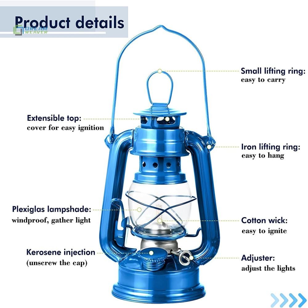 Đèn dầu đồng di động 19cm, đèn cắm trại cổ điển, đèn lồng đạo cụ ảnh