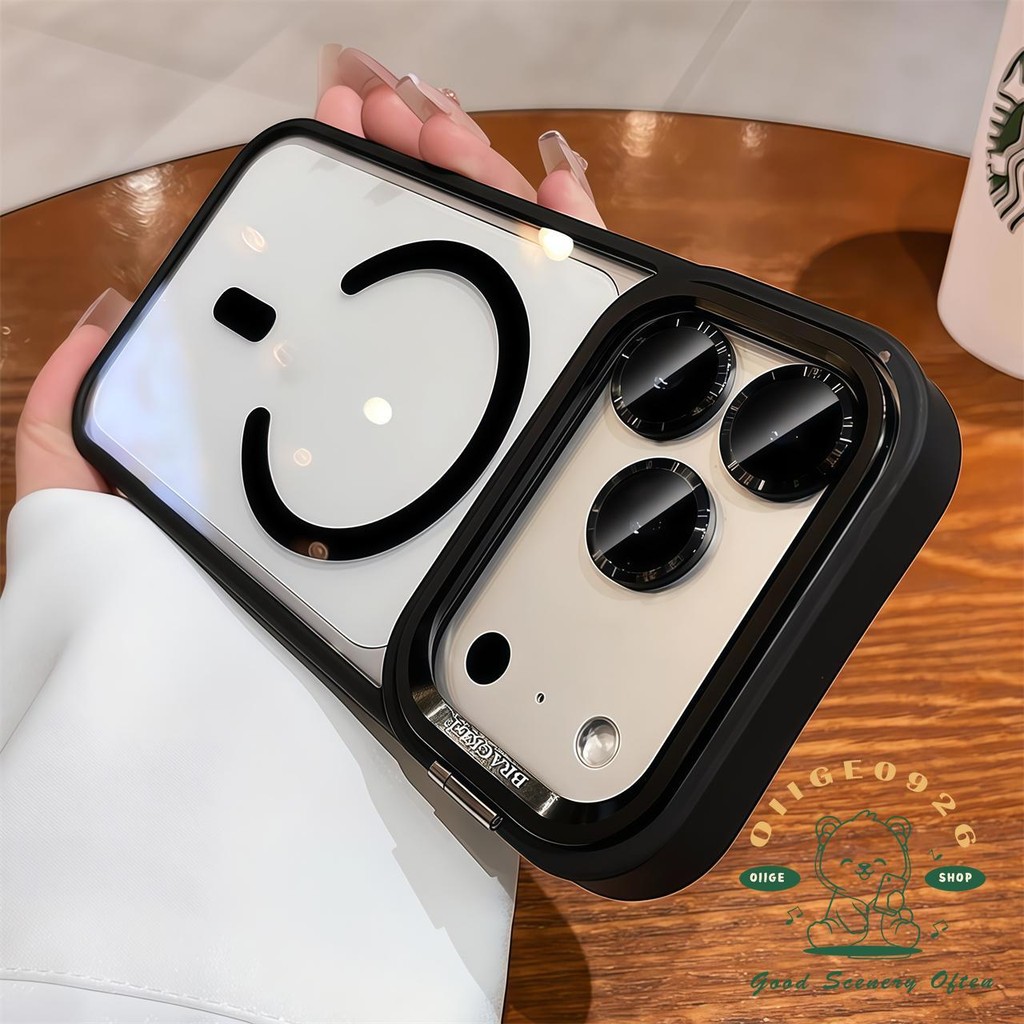 【 Ốp lưng iPhone17 】 Giá đỡ ống kính nhạy cảm màu cam Vỏ điện thoại từ tính iphone17 Pro Max 16 15 14 13 12 cho vỏ iPhone Vỏ mềm silicon TPU chống sốc