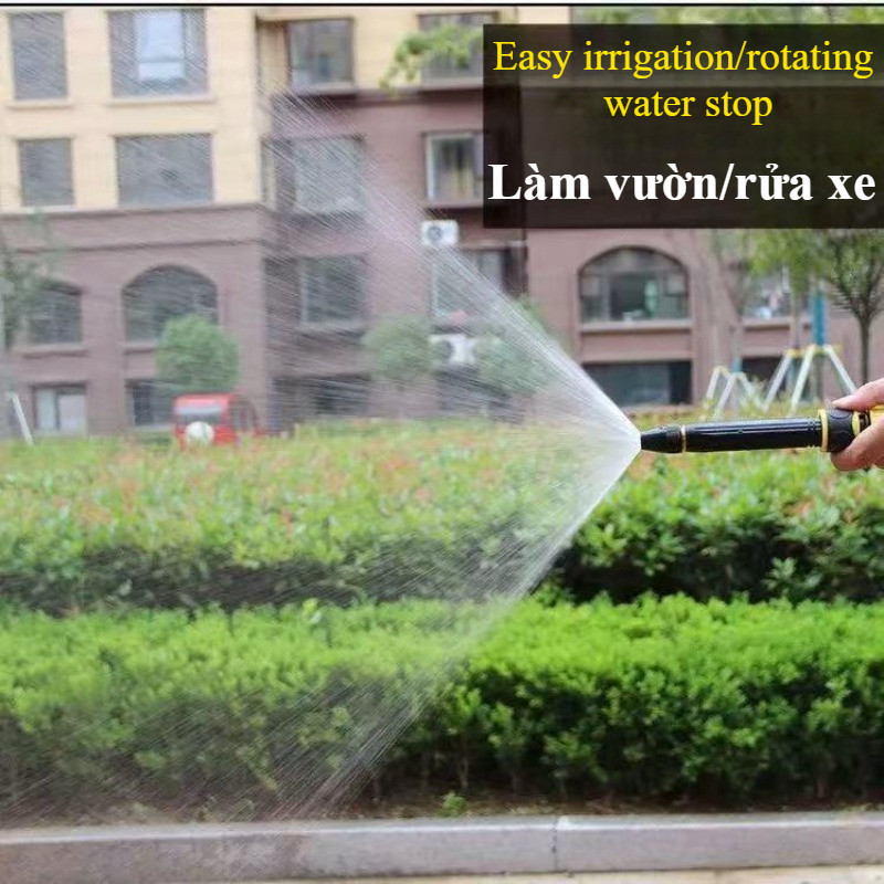 Vòi Xịt Tăng Áp 10m/15m/20m - 3 Chế Độ Phun, Lực Nước Mạnh, Khớp Chống Rò, Chuyên Rửa Xe & Tưới Cây