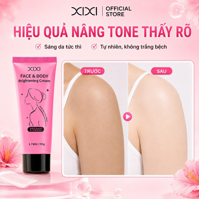 XIXI Kem Nâng Tone Mặt & Body, Sáng Mịn Tự Nhiên, Dưỡng Ẩm, Dễ Tán Không Bết Dính 70g wm004
