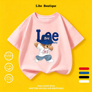 (Giao hàng trong 24 giờ) Áo Thun Unisex In Gấu Dễ Thương, Thoáng Mát Thấm Mồ Hôi, Nhiều Màu