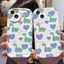 Ốp lưng tương thích cho iPhone 17 Air 16 15 14 13 12 11 Pro X XR XS Max SE 2020 6 7 8 Plus Kem gợn sóng cong cạnh Motif Khủng long nhỏ NYK439