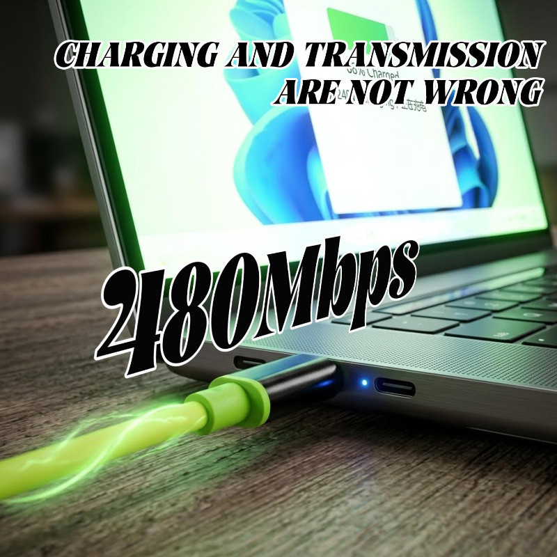 Dây bền TPE, Cáp dữ liệu Type-C sạc nhanh 240W 6A | Truyền dữ liệu tốc độ cao 480Mbps cho điện thoại thông minh và máy tính bảng