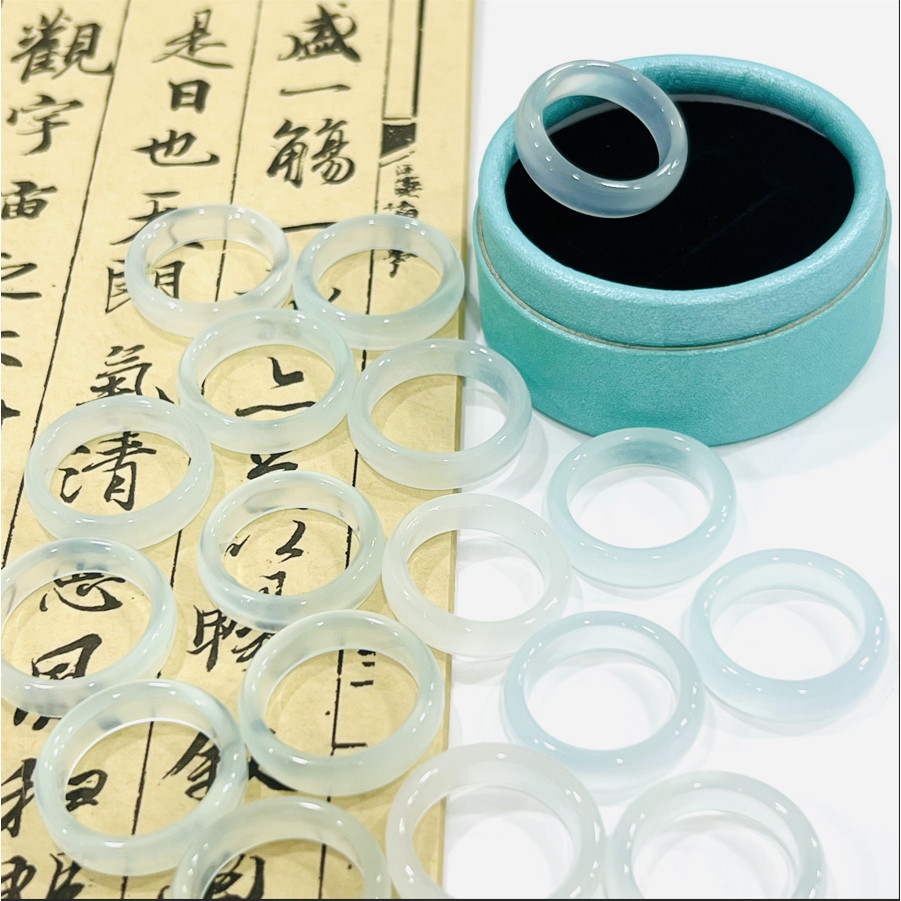[𝐐𝐮à 𝐓ặ𝐧𝐠] Nhẫn Mã Não xanh lam, trang sức thời trang cao cấp bằng đá tự nhiên 𝐬𝐡𝐚𝐧𝐠𝐡𝐚𝐢 𝐬𝐭𝐨𝐫𝐞
