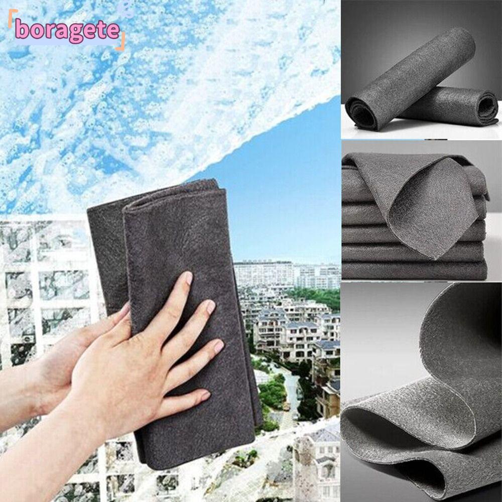 BORAGETE 3 Chiếc Không Dấu Vết Kính Vệ Sinh Vải Hộ Gia Đình Không Có Dấu Vết Dày Khăn Ăn