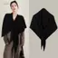 PNPIA- Khăn choàng nữ mùa đông quấn Cardigan Cape Wool Blend Khăn choàng tam giác được Thiêned với vai ấm áp dệt kim