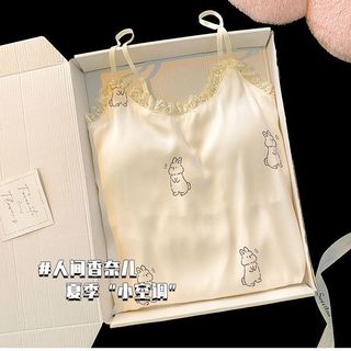 [Pre-Order]-Đầm ngủ nữ mùa hè tay ngắn dễ thương bằng vải lụa băng có đệm ngực, kiểu dáng mới 2026, dáng rộng 1234
