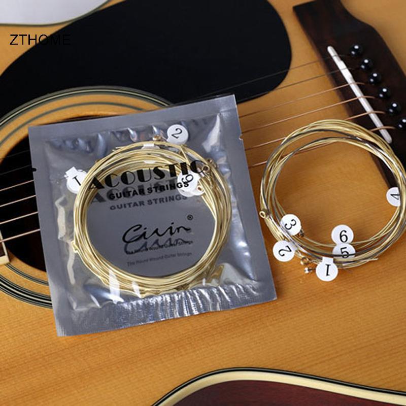 ZTHOME 1 Bộ 6 Dây Đàn Guitar Thép Mạ Niel Cho Đàn Guitar Acoustic HOT