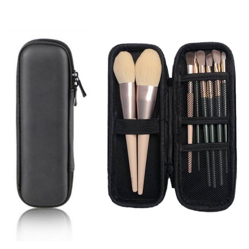 E-WOITD Nữ Trang Điểm Hộp Đựng Cọ Pure Bla Nhỏ Túi Đựng Mỹ Phẩm Lipsti Bút Sắp Xếp Dụng Cụ Làm Đẹp Hộp Bảo Quản Dây Kéo Dài Túi E-WOITD