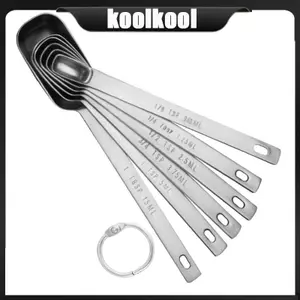 Kool Bộ 6 Thìa Thép Không Gỉ Chuyên Nghiệp Bộ Dụng Cụ Đo Để Đo Thành Phần Chính Xác Trà Công Thái