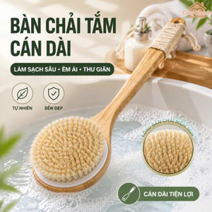 Bàn chải tắm bằng tre và gỗ tự nhiên, lông lợn rừng tự nhiên, bàn chải massage tẩy tế bào chết, chăm sóc spa tại nhà