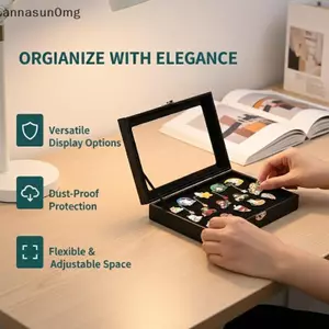 AA Huy Hiệu Trâm Cài Hiển Thị Hộp Bảo Quản Trong Suốt Chống Bụi Vỏ Di Động Trang Sức Tổ Chức Dành Cho Sưu Tập Và Trưng Bày VN