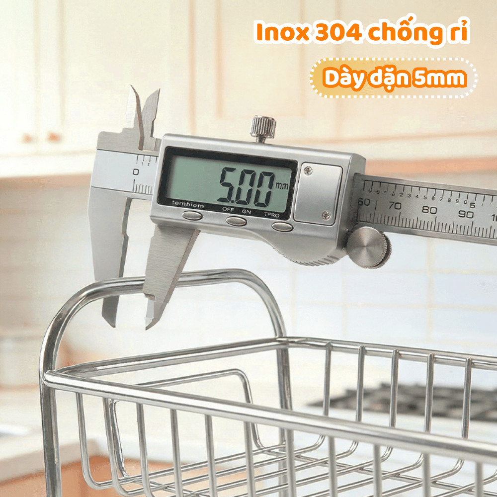 Kệ Đựng Gia Vị Nhà Bếp Thép Chống Gỉ PAMPER Chịu Lực Tốt, Giá Để Mỹ Phẩm, Đồ Đa Năng Nhà Tắm