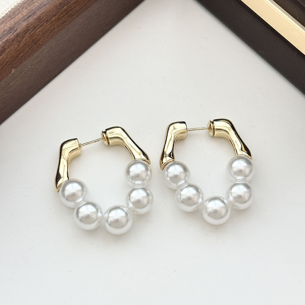 Bông tai ngọc trai nữ sang trọng nhẹ nhàng phong cách Pháp
