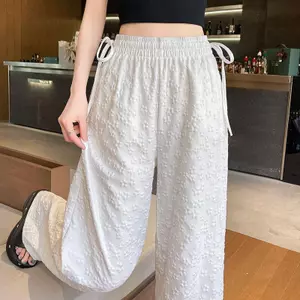 Quần ống rộng hoa tươi nhỏ thời trang nhỏ thẳng cao nhìn cao ôm hơn Quần đi lại