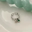 Dây Xích Bóng Nhỏ Rỗng Nhẫn Nữ Retro Thời Trang Xanh Zircon Sáng Bóng Phong Cách Mới Mở Nhẫn Chỉ Số Nhẫn 1XYV