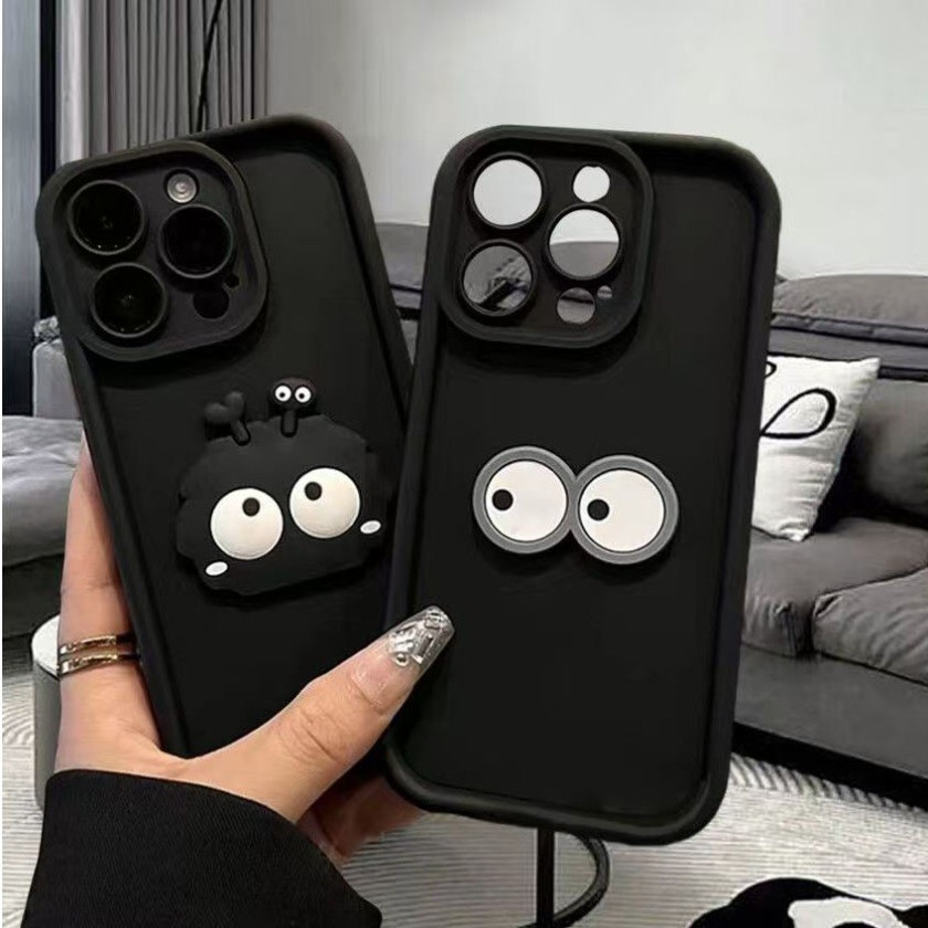 3D Little Briquettes Elf Phim Hoạt Hình Búp Bê Ốp điện thoại Tương Thích Cho MOTOROLA Moto G05 G06 E15 G86 Power Edge 60 70 Pro Fusion Plus Dễ Thương Mềm Mại Mắt Thiên Thần Chống Sốc Ốp điện thoại