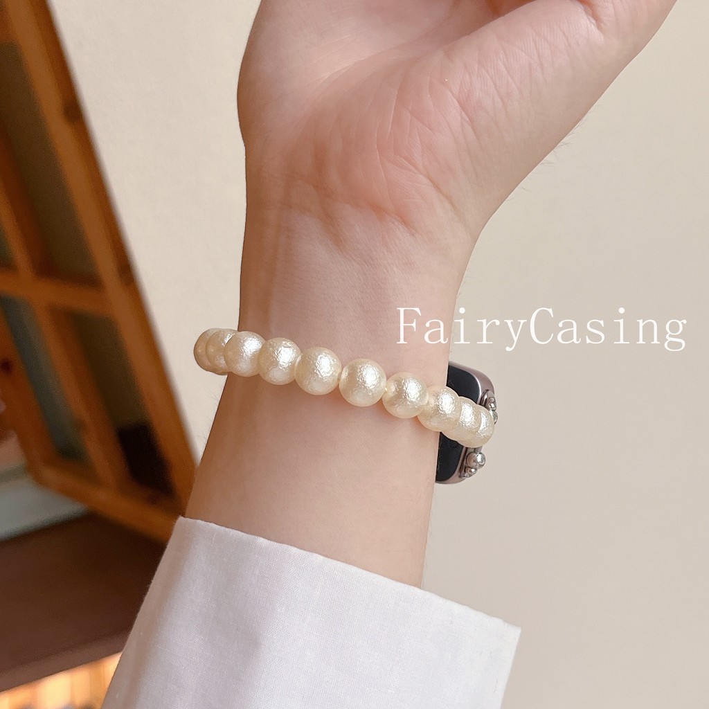 Dây đeo hạt ngọc trai đàn hồi cho Huawei Band 11 Pro 10 9 8 Vòng đeo tay NFC cho Huawei Watch Fit 3 4 5 Pro Dây đeo cổ tay