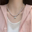 Vòng cổ ngọc trai đường vuông, dây chuyền áo len nữ, vòng cổ cao cấp