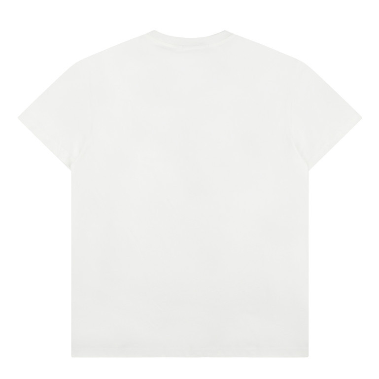 Chất Lượng Cao Phong Cách Cơ Bản Cổ Tròn Tay Ngắn Ngực Thêu Màu Trơn Cotton Nguyên Chất Rời Nam Nữ Hàng Ngày Phù Hợp Với