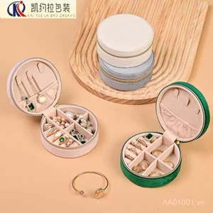 Đơn Giản Mini Hộp Trang Sức Di Động Bông Tai Du Lịch Vòng Cổ Vòng Bao Bì Hộp Bảo Quản Trang Sức 6FMW